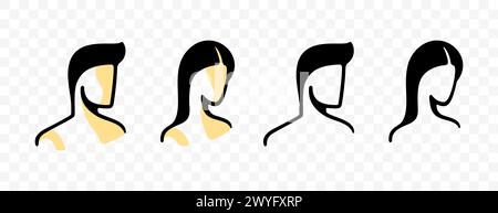 Man and woman head, graphic design. Male and female, avatar, profile and face, vector design and illustration Stock Vector