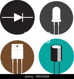 Diode icon vector illustration logo design Stock Vector