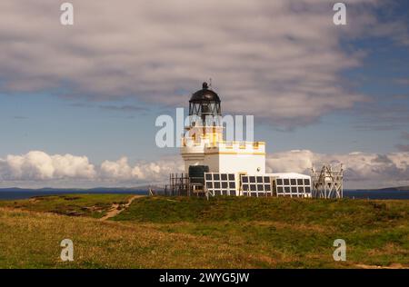 The unmanned Brough of Birsay Lighthouse in summer. It was built in ...