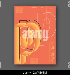 Stylized Lowercase Letter H. Template For Poster, Poster, Cover 