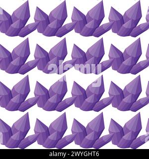 Purple crystal. Simple seamless pattern. Vector illustration. Stock Vector