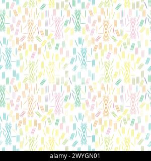 Colorful seamless background pattern with multicolored lines on white background Stock Vector
