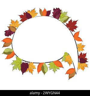 Paper cut style with colorful autumn leaves design; copy space for text; Fall season event card; Stock Vector