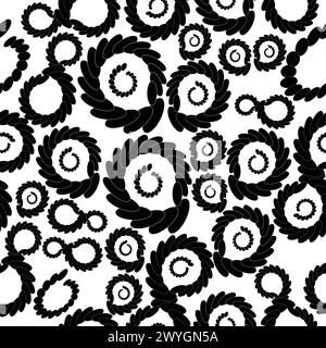 Geometric paisley design made with ovals seamless; vector illustration Stock Vector