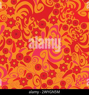 Vector illustration of abstract shapes combined with rosette and paisley Stock Vector