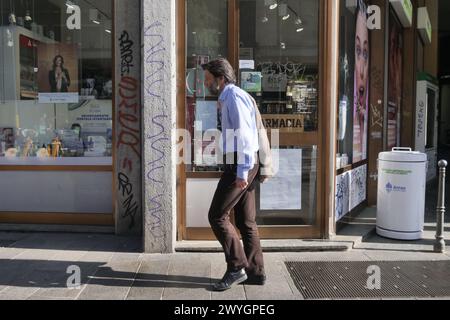 Milan, Italy. 06th Apr, 2024. Massimo Cacciari with an elegant outfit strolls through the streets of central Milan Credit: Independent Photo Agency/Alamy Live News Stock Photo