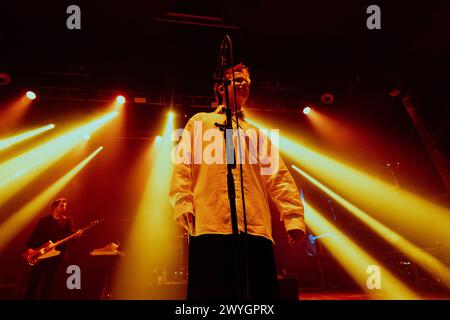 BARCELONA - FEB 29: Nothing But Thieves (hard rock band from Englang) perform on stage at Razzmatazz on February 29, 2024 in Barcelona, Spain. Stock Photo