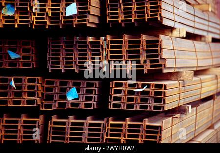 Rusty steel profiles. Santurtzi. Biscay. Basque Country. Spain. Stock Photo