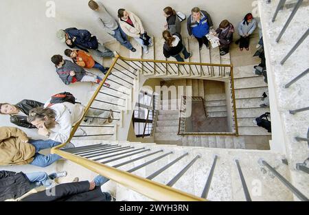 Stairs to the top of Torre del Mangia, Palazzo Pubblico. Siena. Tuscany, Italy. Stock Photo