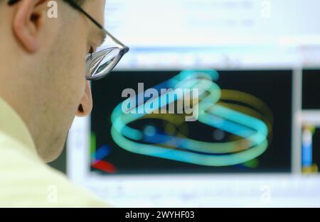 Training. CAD-CAM informatic program. Stock Photo