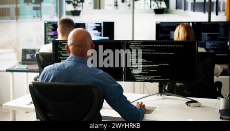 Agile Pair Programming And Extreme Coding. Business Software Stock Photo