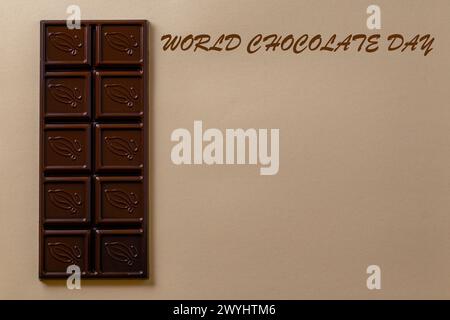 Chocolate bar pieces. Background with chocolate. Sweet food photo concept. Stock Photo