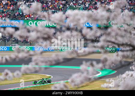 Beijing, Japan. 6th Apr, 2024. Kick Sauber driver Zhou Guanyu of China competes during the qualifying session of Formula One Japanese Grand Prix at the Suzuka Circuit in Suzuka, Japan, April 6, 2024. Credit: Zhang Xiaoyu/Xinhua/Alamy Live News Stock Photo