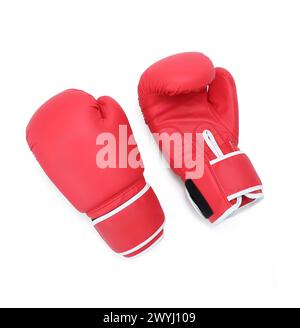 red boxing glove pair isolated on white background Stock Photo