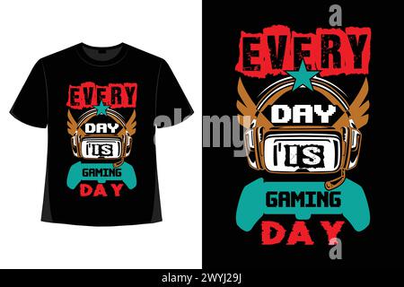 Trendy Gamer T-shirt Design Gaming Apparel T Shirt, T Shirt Design, T Shirt Art, T Shirt Illustration, T Shirt Vector, T Shirt Bundle, T Shirt Svg, Stock Vector