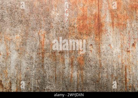 Old rusty aged weathered metal sheet closeup as grunge  background Stock Photo