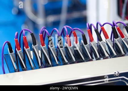 cables are connected to connectors, new generation technology Stock Photo
