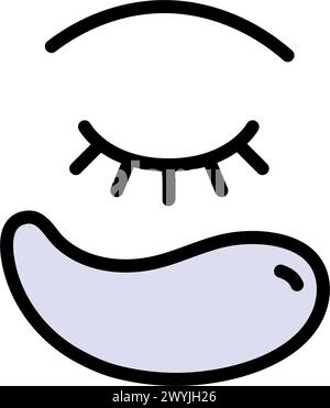 Gel Patch Color Icon. Collagen Eye Patches for Beauty and Skin Care. Face Anti Aging Procedure Icon. Cosmetic Eye Patches Against Facial Wrinkles. Vec Stock Vector