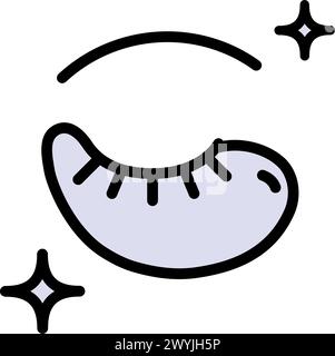 Gel Patch Color Icon. Collagen Eye Patches for Beauty and Skin Care. Face Anti Aging Procedure Icon. Cosmetic Eye Patches Against Facial Wrinkles. Vec Stock Vector