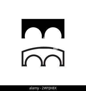Bridge icon vector button logo symbol concept. Stock Vector
