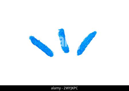 Blue doodle drawn with crayon on white background Stock Photo