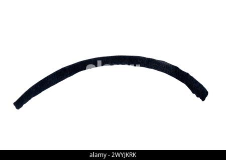 Black stroke drawn with marker on white background Stock Photo