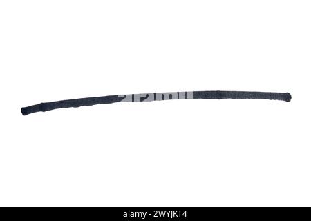 Black stroke drawn with marker on white background Stock Photo