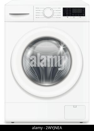 Modern automatic washing machine on white background. Vector illustration. Stock Vector