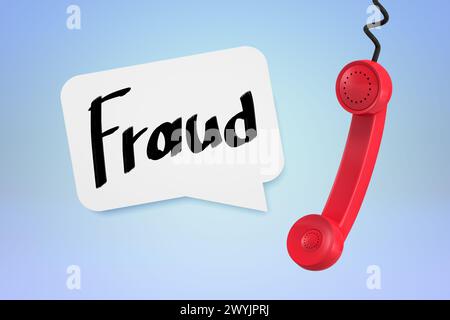 Fraud concept with telephone on blue background Stock Photo