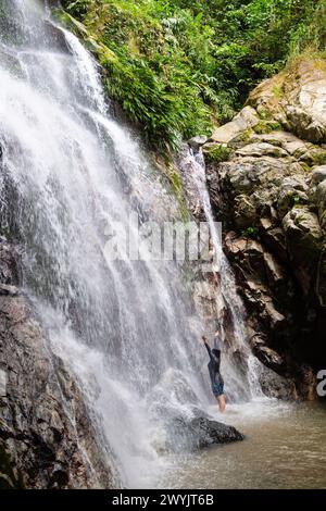 Colombia, Magdalena district, Sierra Nevada, village of Minca, Marinka waterfalls Stock Photo