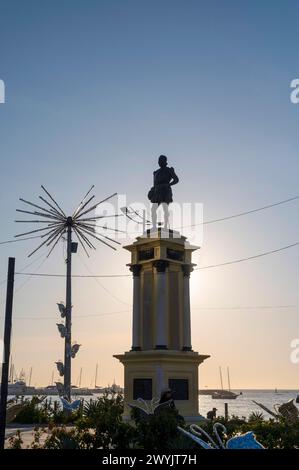 Colombia, Magdalena district, Santa Marta, statue of Rodrigo de Bastidas, founder of the city Stock Photo