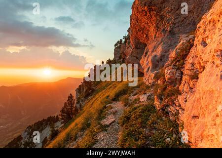 France, Savoie (73), Chartreuse Regional Nature Park, hiking around the Rochers de Fouda Blanc (1861 m) Stock Photo