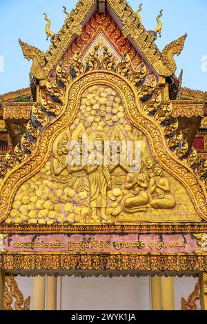 Cambodia, Kampot province, surroundings of Kampot, Kampong Kraeng, Teuk Vil Buddhist pagoda Stock Photo