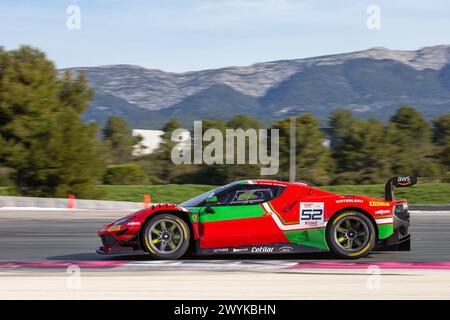 Le Castellet, France. 06th Apr, 2024. Le CASTELLET, Circuit Paul Ricard, France, 4 Hour Endurance race part of the GT World Challenge Endurance Cup held on the 06. APRIL 2024; # 50, Louis MACHIELS, Jef MACHIELS, Andrea BERTOLINI, Team AF Corse, Ferrari 296 GT3 car. The Team AF Corse races in the in the Fanatec GT World Challenge Endurance Cup, fee liable image, Photo copyright © Geert FRANQUET/ATP images (FRANQUET Geert /ATP/SPP) Credit: SPP Sport Press Photo. /Alamy Live News Stock Photo