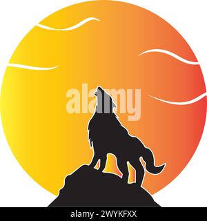 Wolf Logo vector icon illustration design Stock Vector