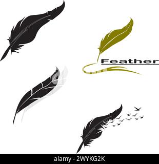 feather icon vector logo illustration design   template Stock Vector