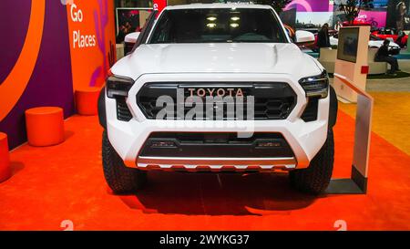 NEW YORK, NY, USA - MARCH 27, 2024: Toyota Tacoma Trailhunter prototype displayed at NY Auto Show 2024 at Press Day 1 Stock Photo