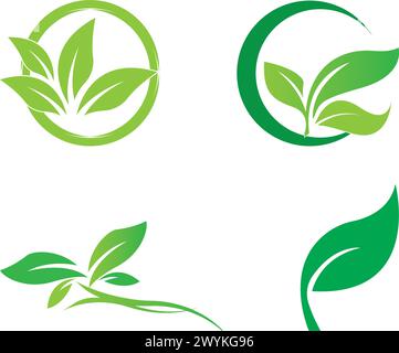 Tree leaf vector logo design, eco-friendly concept. Stock Vector