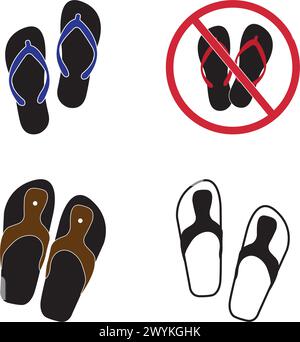 simple slipper logo vector icon illustration design Stock Vector
