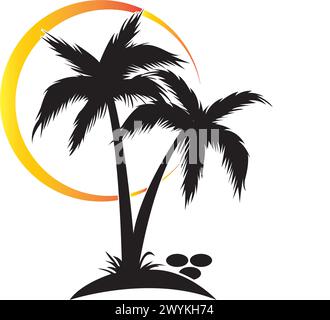 coconut tree Icon Logo Template vector illustration design Stock Vector