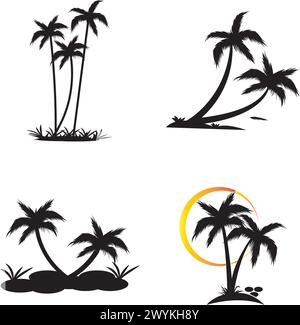 coconut tree Icon Logo Template vector illustration design Stock Vector