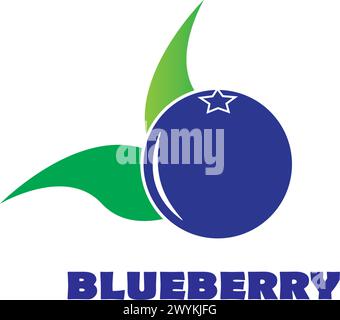 Blueberry logo vector template icon illustration design Stock Vector