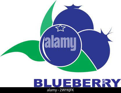 Blueberry logo vector template icon illustration design Stock Vector