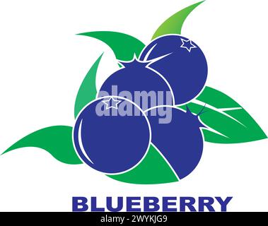 Blueberry logo vector template icon illustration design Stock Vector