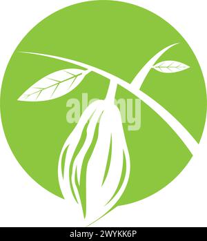 Cacao, cocoa logo vector icon illustration design Stock Vector