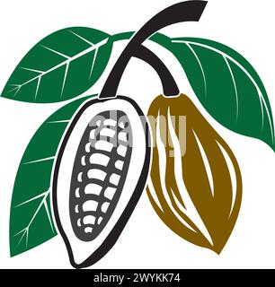 Cacao, cocoa logo vector icon illustration design Stock Vector