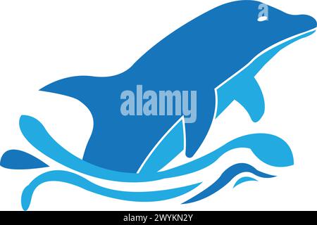 simple dolphin logo vector icon illustration design Stock Vector