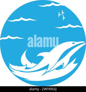 simple dolphin logo vector icon illustration design Stock Vector