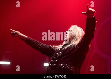 April 06, 2024: Saxon singer Biff Byford plays a concert in Milan, Italy Stock Photo