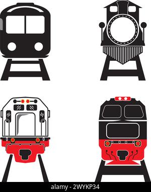 Railway  icon vector illustration logo design background. Stock Vector